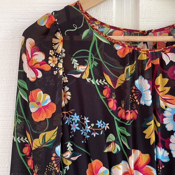 Anthropologie Floral Maxi Dress - Black and Red - Picture 3 of 12